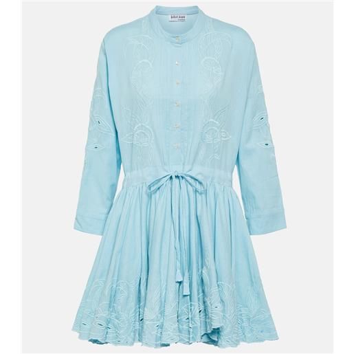 Juliet Dunn miniabito in cotone con ricami