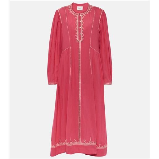 Marant Etoile abito midi pippa in cotone con ricamo