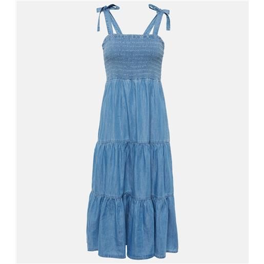 Veronica Beard abito midi tola in misto cotone a balze