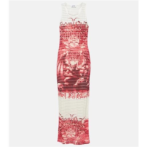 Jean Paul Gaultier abito lungo in misto cotone a righe