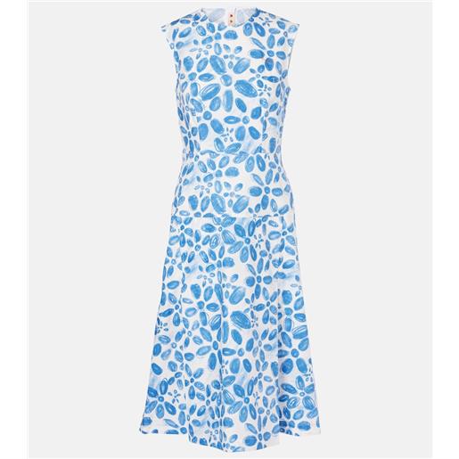 Marni abito midi in cotone con stampa
