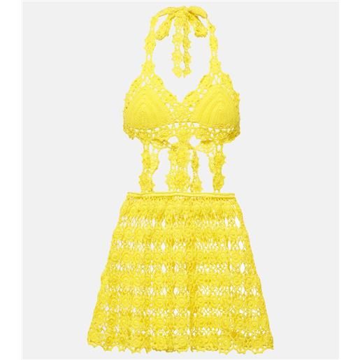 Anna Kosturova abito corto ibiza in cotone crochet