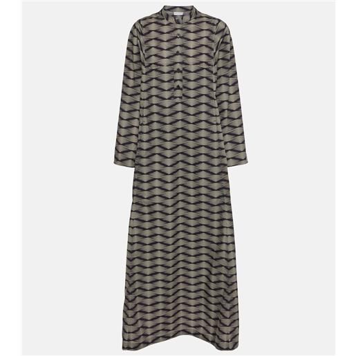 Dries Van Noten abito lungo in popeline di cotone con stampa