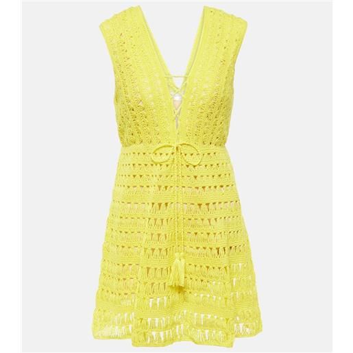 Anna Kosturova abito corto bianca in cotone crochet