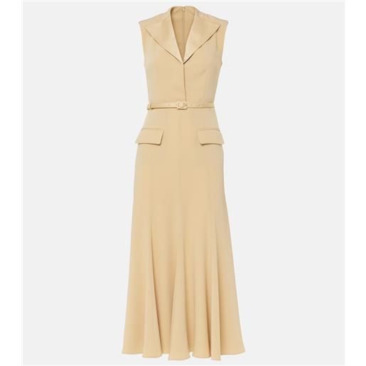Roland Mouret abito midi in satin con cintura