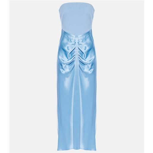 Staud abito midi wayfaring in ponte e satin