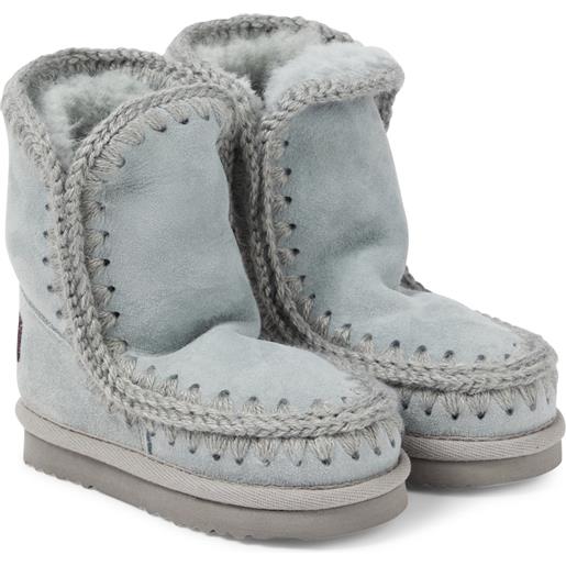 Mou Kids stivaletti in suede foderati in shearling