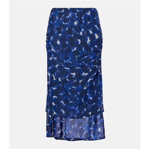 Dries Van Noten gonna midi in jersey con stampa