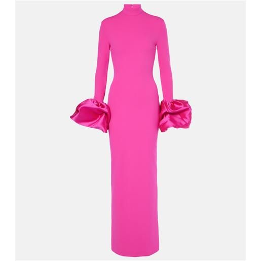 Solace London abito lungo viviana in crêpe con satin
