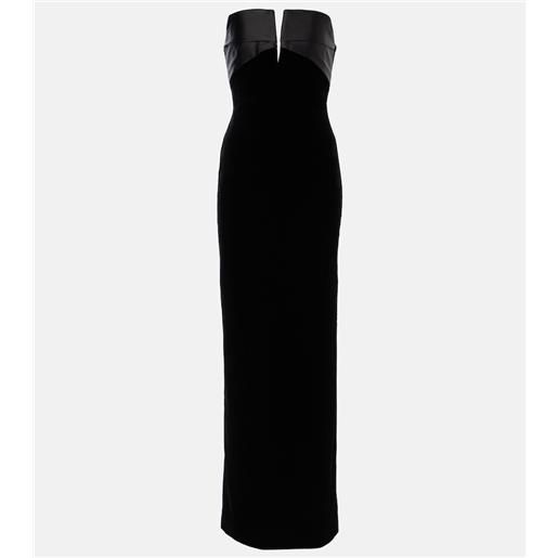 Roland Mouret abito lungo in velluto senza spalline