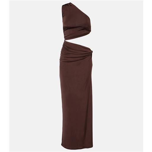 Jade Swim abito lungo monospalla yana con cut-out