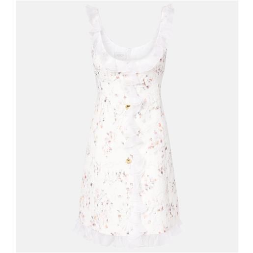Giambattista Valli abito corto in jacquard con volant