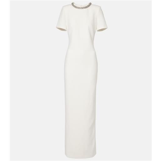 Roland Mouret abito lungo in crêpe con cristalli