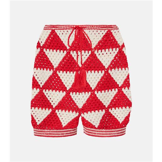 Anna Kosturova shorts malia a vita alta in cotone crochet