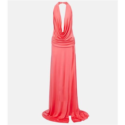 The New Arrivals Ilkyaz Ozel abito lungo tanit in raso con ruches