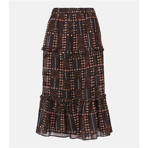 Marant Etoile gonna lunga diya in cotone con stampa