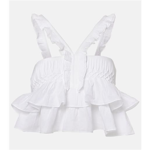Marant Etoile top daliana in misto cotone con volant