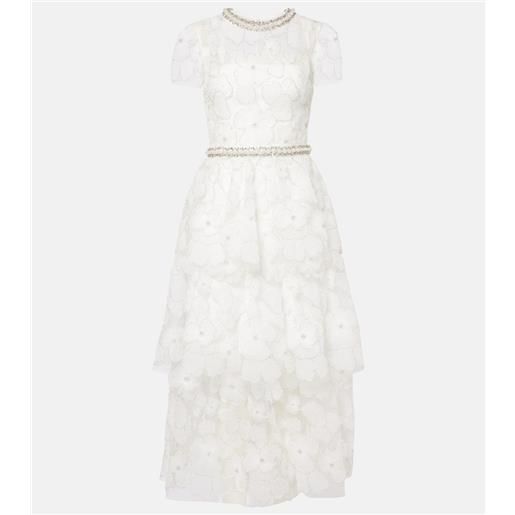 Self-Portrait bridal - abito midi in tulle con perline