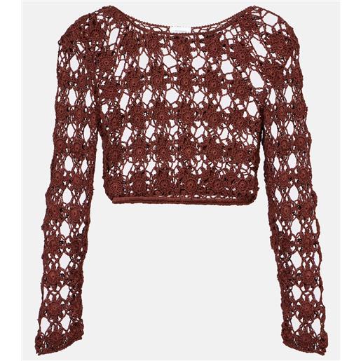Anna Kosturova top cropped bella in crochet di cotone