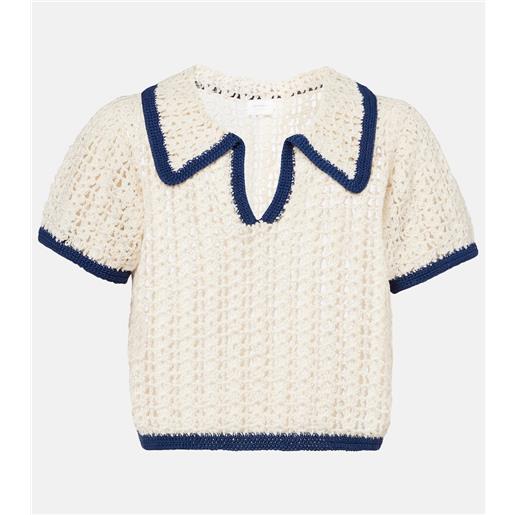 Anna Kosturova polo coastal in crochet di cotone