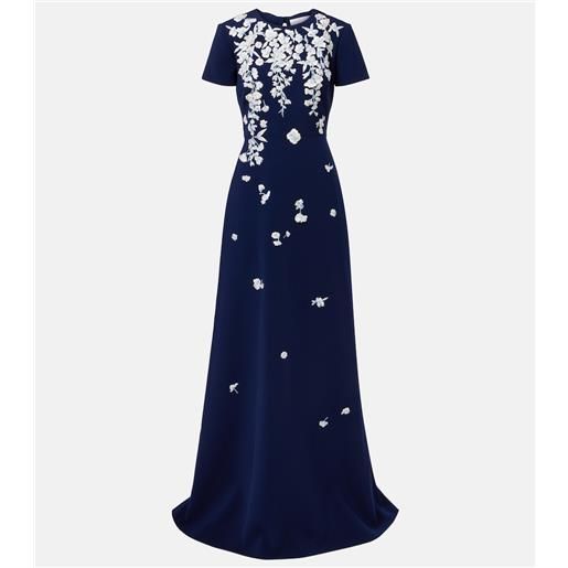 Carolina Herrera abito lungo con fiocco ricamato