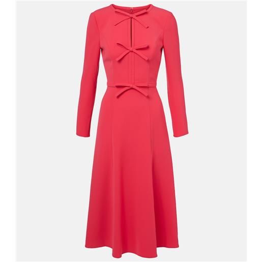 Carolina Herrera abito midi in crêpe con fiocchi