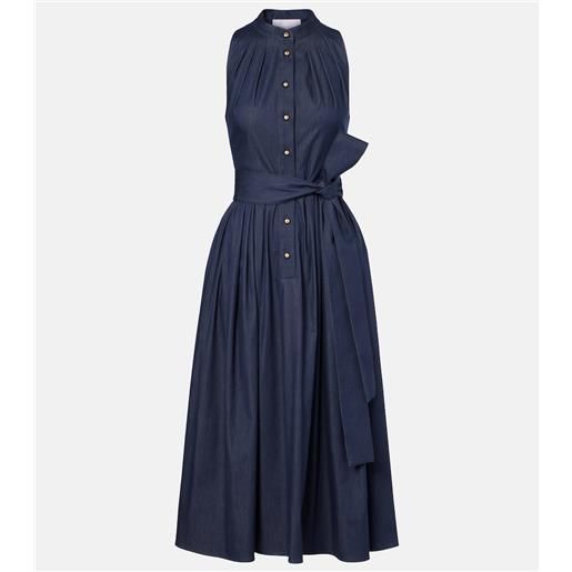 Carolina Herrera abito midi in misto cotone arricciato
