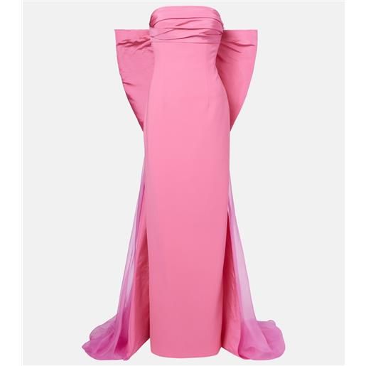 Carolina Herrera abito lungo in crêpe