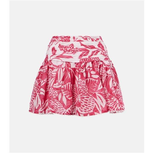 Poupette St Barth minigonna colleen in cotone con stampa floreale