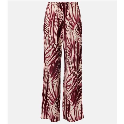 Dries Van Noten pantaloni a gamba larga in crêpe