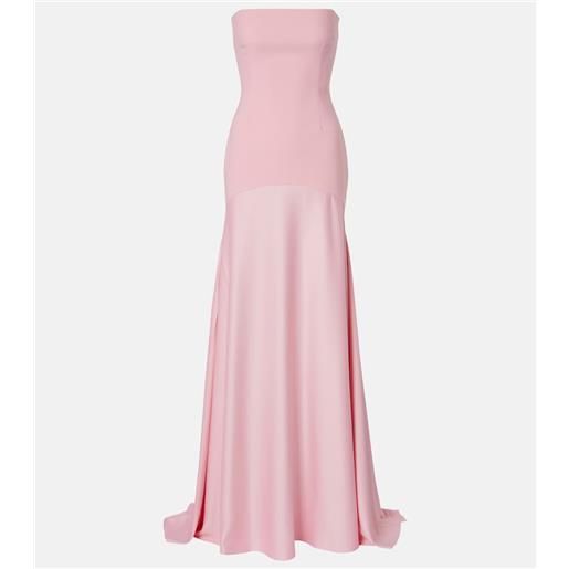 Solace London abito lungo alessandra in raso