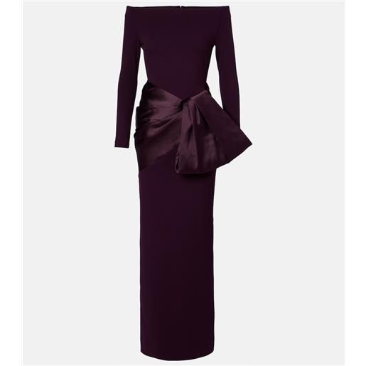 Solace London abito lungo kori con scollo bardot e fiocco