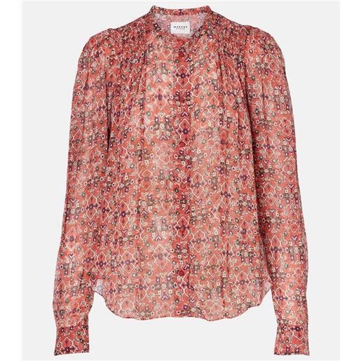 Marant Etoile blusa neolin in crêpe con stampa