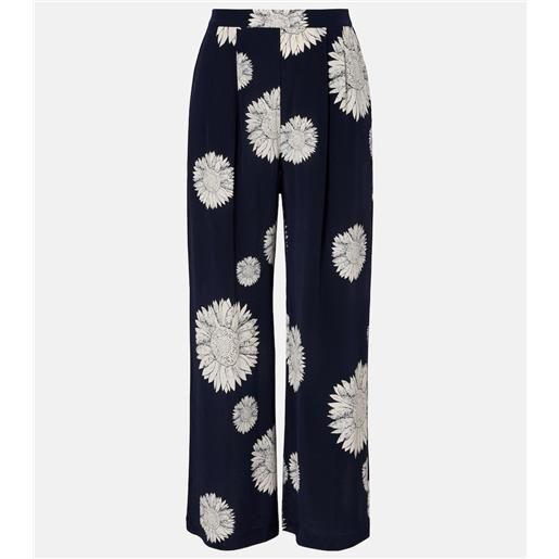Asceno pantaloni regular isola in crêpe di seta