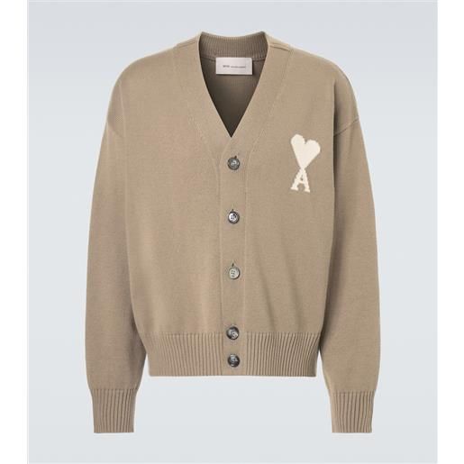 Ami Paris cardigan ami de cœur in lana e cotone