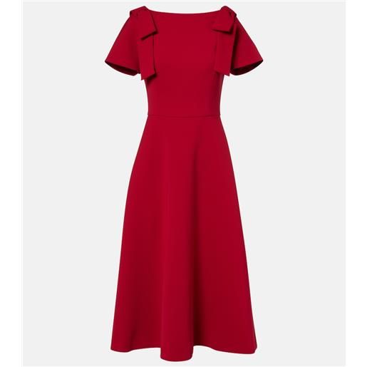 Carolina Herrera abito midi in crêpe con fiocco