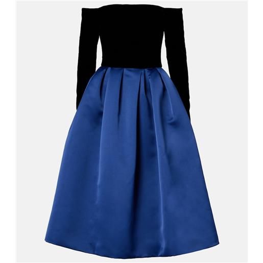 Carolina Herrera abito midi in crêpe e raso