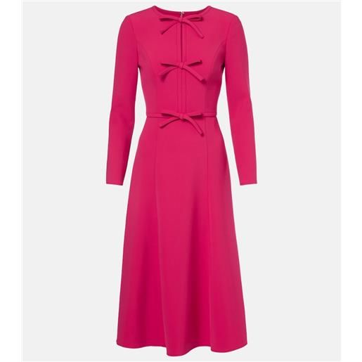 Carolina Herrera abito midi in crêpe con fiocco