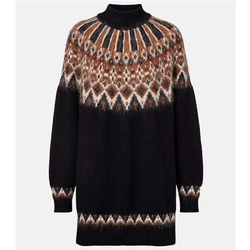 Staud abito corto liza fair isle in misto lana