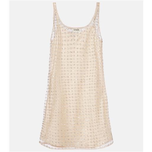 Staud abito corto aurielle in tulle con paillettes