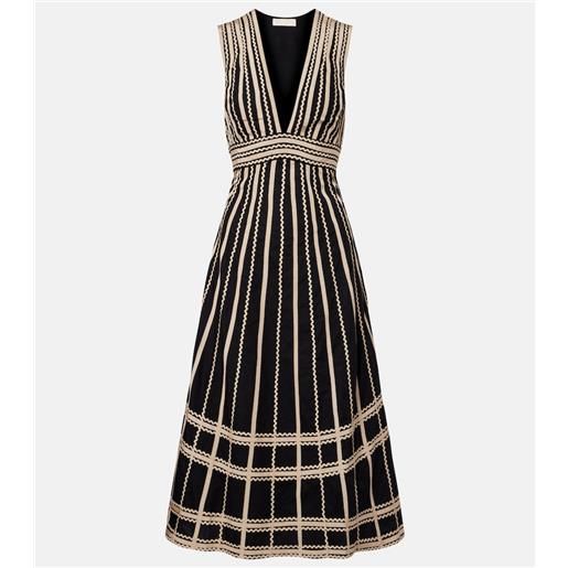 Ulla Johnson abito midi palermo in popeline di cotone