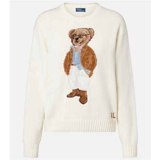Polo Ralph Lauren pullover polo bear in cotone con intarsi