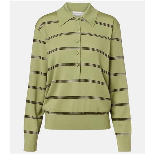 Dries Van Noten polo in lana a righe