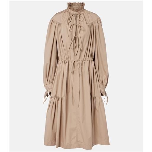 Dries Van Noten abito chemisier in cotone con volant