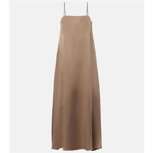 Asceno abito lungo melfi in twill di seta