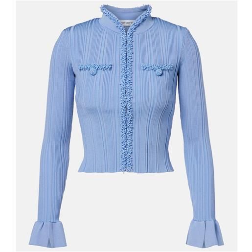 Self-Portrait cardigan in maglia a coste con perline