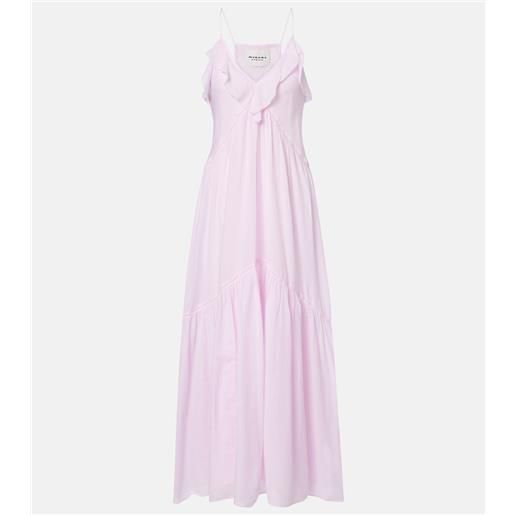 Marant Etoile abito lungo vasma in misto cotone con volant