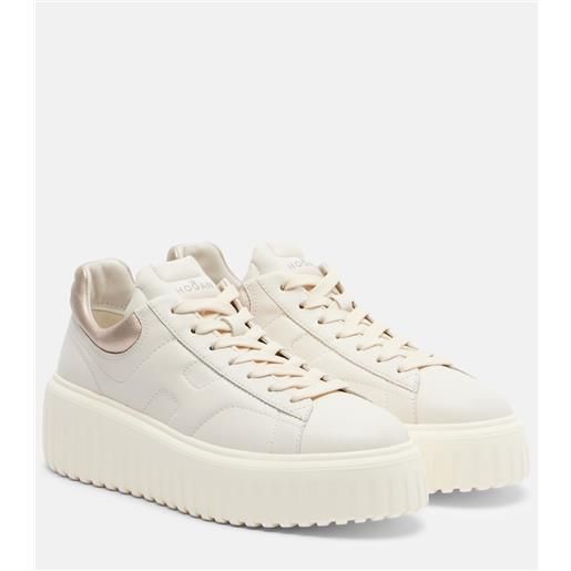 Hogan sneakers con plateau h-stripes in pelle