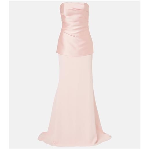 Solace London abito lungo bustier alia in raso