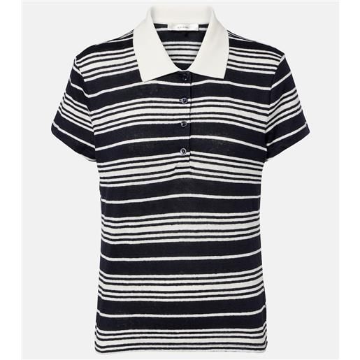 Frame polo in misto lino a righe